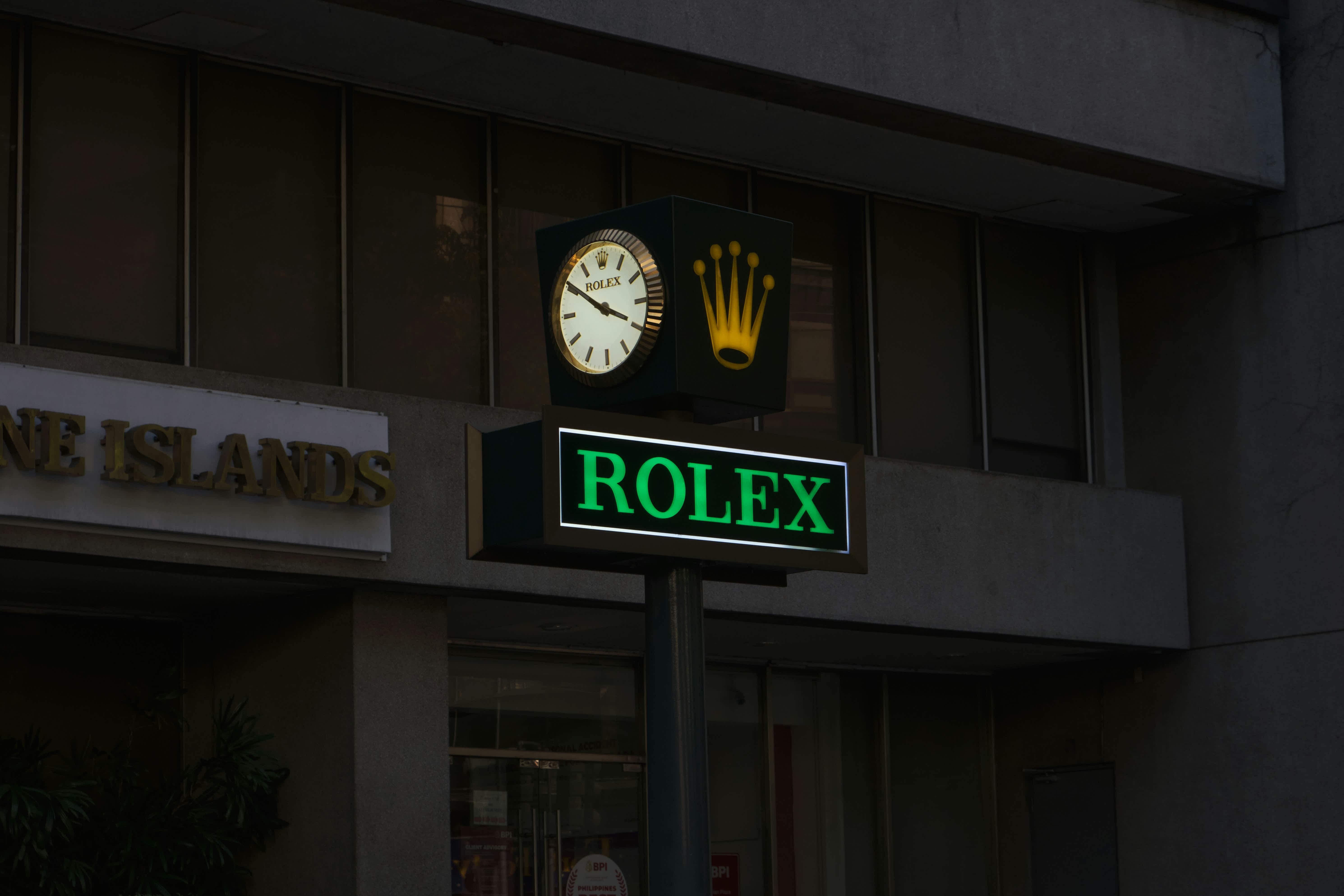 Rolex crown logo in elegant setting